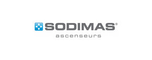 Логотип компании SODIMAS, занимающейся лифтами и оборудованием
